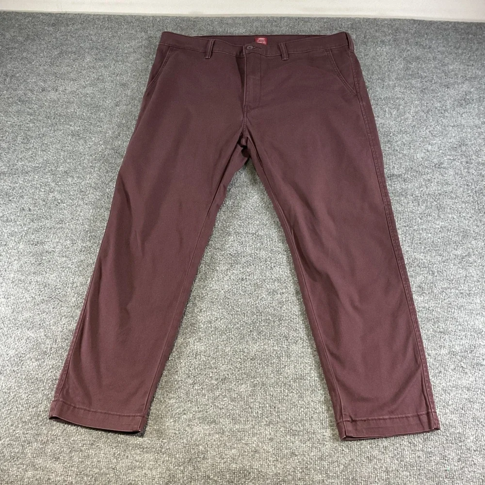 Levi's XX Chino Standard Taper Pants 38x30 Burgundy Stretch Casual Men Jeans